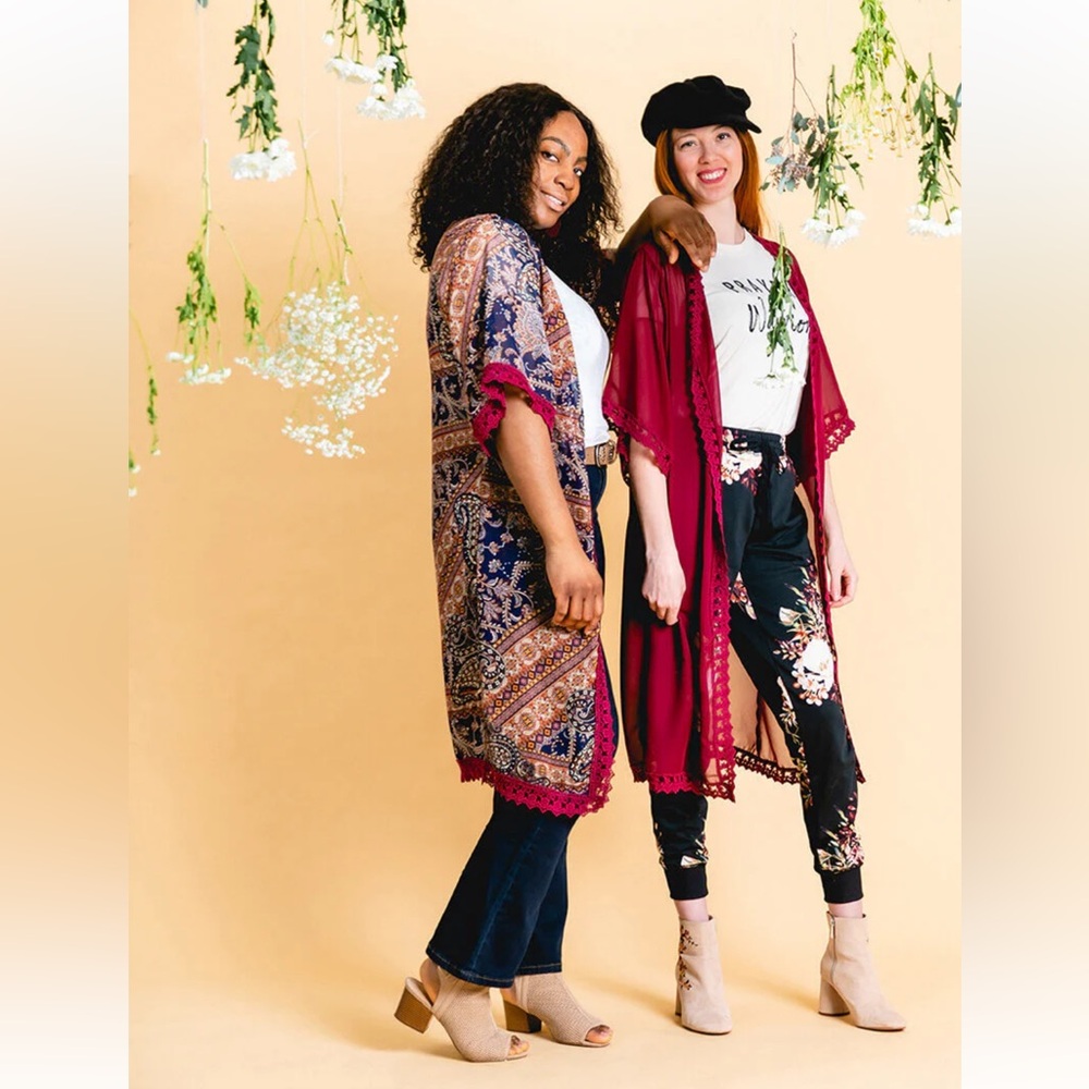 Chloe LuLa Roe Bohemian Kimono Cardigan with Lace